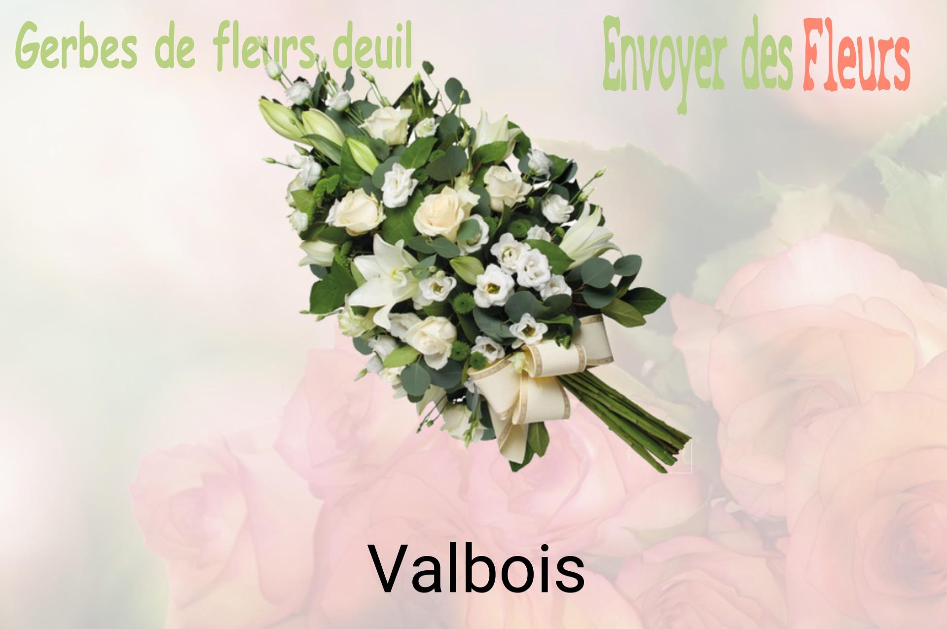Gerbe de fleurs de deuil livrée à Valbois